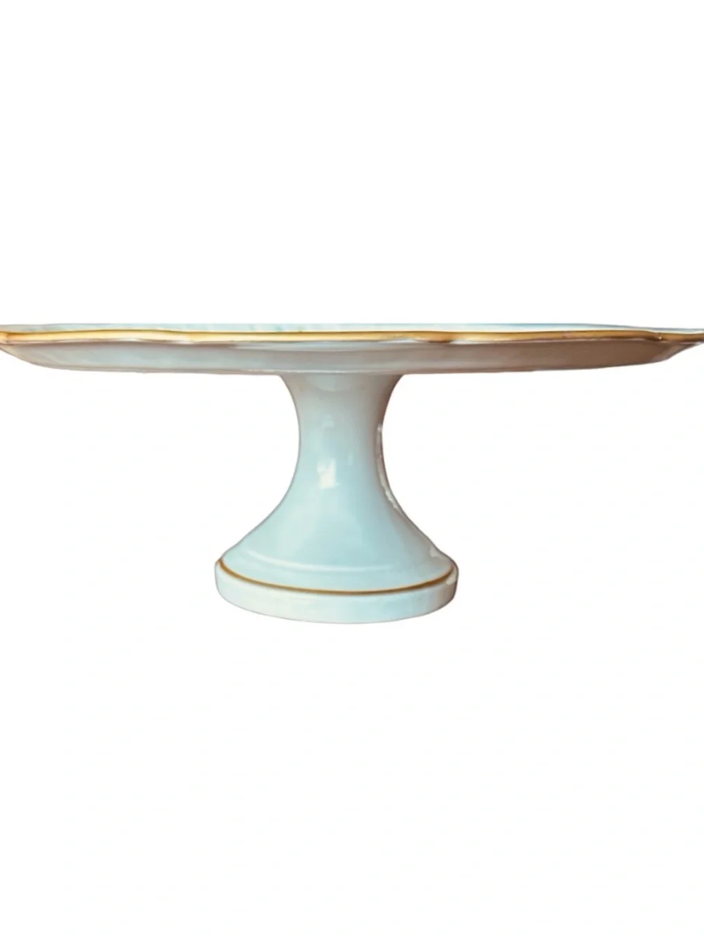 LIMOGES FRANCE Vintage Porcelain Cake Plate Pedestal 11.5” Rare Collectible